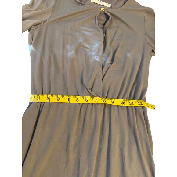 Elegant Trina Turk Taupe Dress with Gold Clasp - Picture 6 of 10